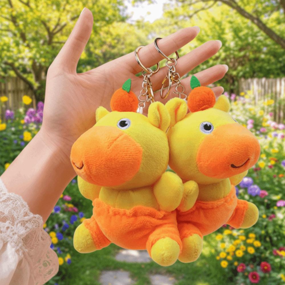 Cute Capybara Lulu Plush Keychain Lovely Dolphin LULU Plush Doll Stuffed Animal Key Ring  Kids Toy