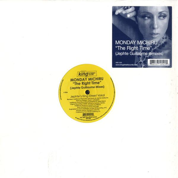 

12inch Record MONDAY MICHIRU - The Right Time (Jephte Guillaume Re KSS1252 King Street Sou 2007 US Dance & Electronica Used