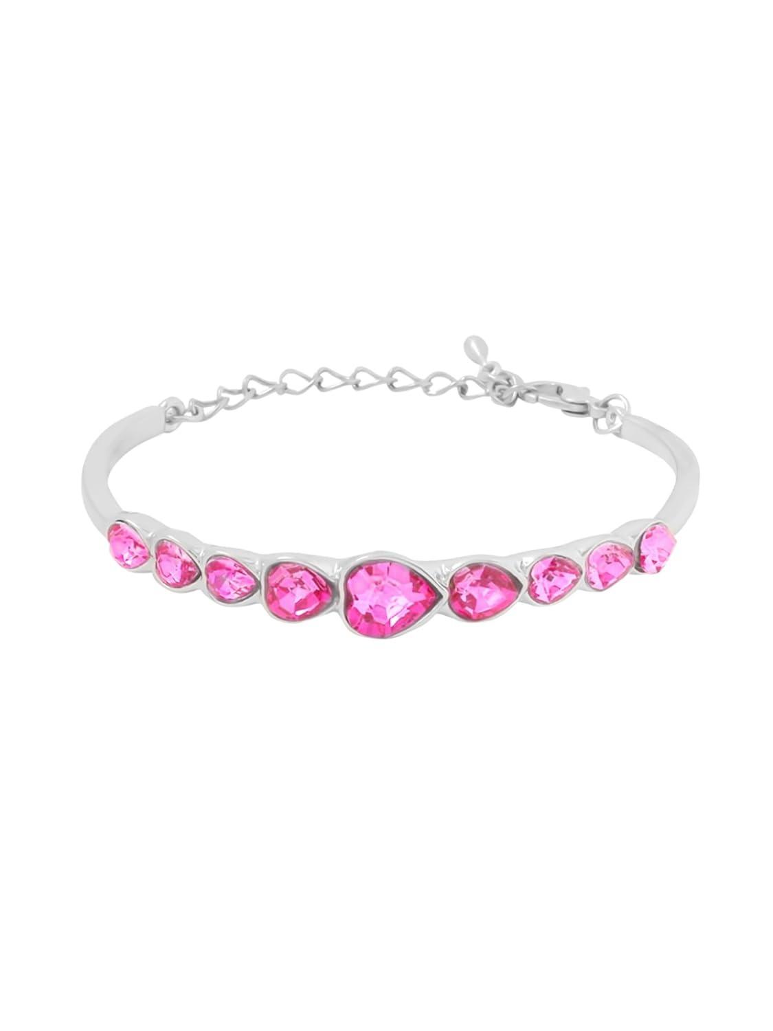 

Женщины и Девушки | Модные Разноцветные Кристальные Браслеты для Женщин и Девушек | Браслет Серебристого Цвета в Форме Сердца Onesize розовый