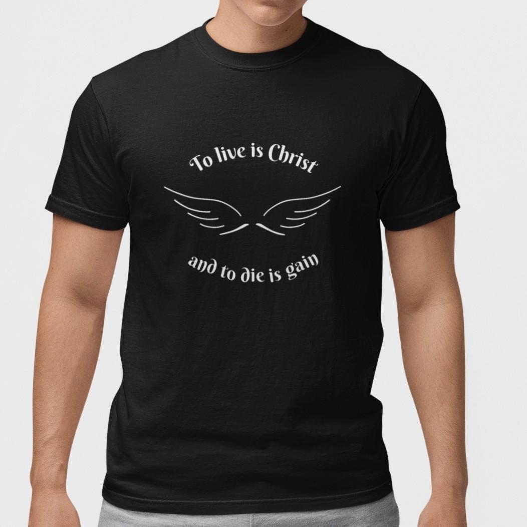 Christian T Shirt Bible Verse Tee To Live is Christ Faith Shirt Cotton Unisex S разноцветный
