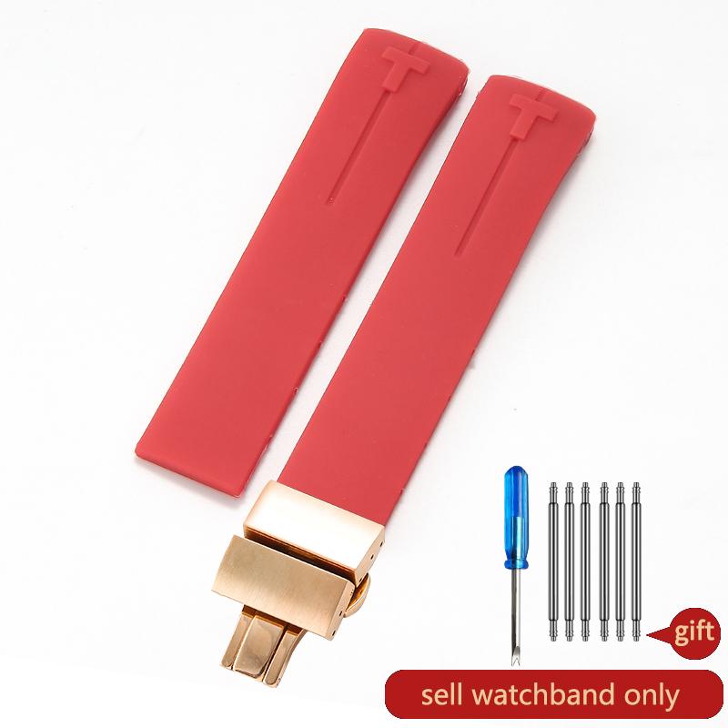 Non-Slip High Elasticity for Tissot T-Touch 21 20mm Black Orange T047 T013 T33 Special Interface Anti-Aging Silicone Watch Strap