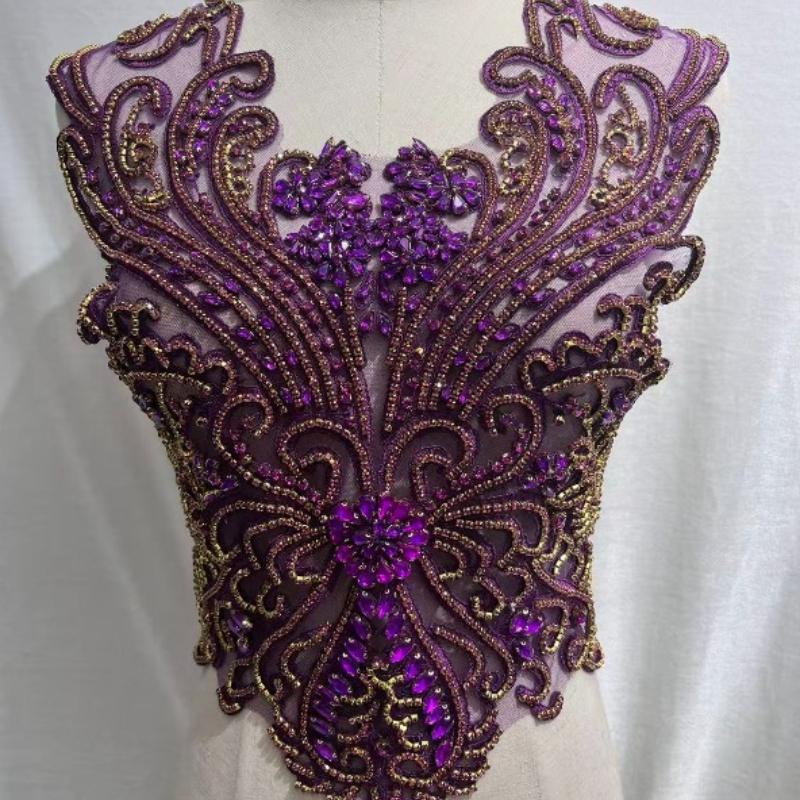 19 Barev Ručně Šité Korálky s Krystaly Krajka Našívací Nášivky s Kamínky na Korzet Šaty Dekorace pro Svatbu