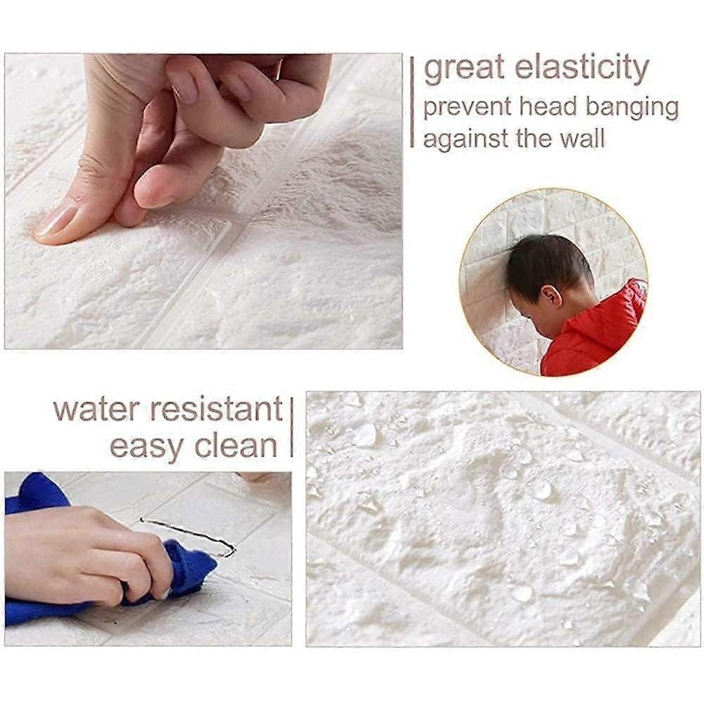 10 PCS 3D Brick Wallpaper, 13×15’’ DIY Self Adhesive Wall Tiles, Waterproof, Home Decoration