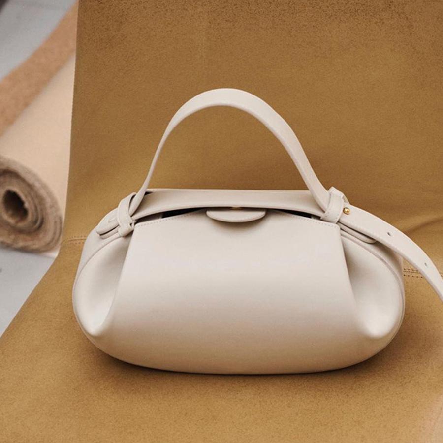 Fashion Oval Design Women's Handbag PU Leather Shoulder Crossbody Bags Female Pure Color Purse Hasp Underarm Bag Clutch Totes