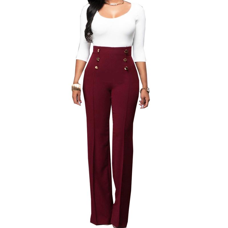 Women Fashion Wide Leg Pants Strech Trousers Ladies Flared Trousers Loose Pants High Waist Slacks Female Solid Color Suit Pants Straight Trousers