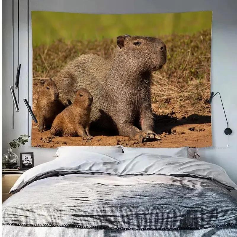 Capybara Tierdruck Wandteppich Büro Wohnzimmer Dekoration Zuhause Wandteppich