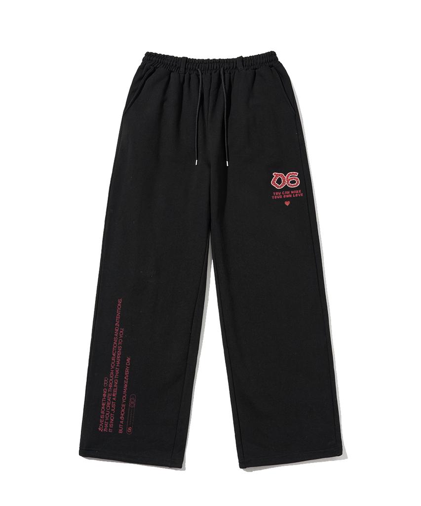 ESCAPEFROM Dot Heart Print Sweatpants Black