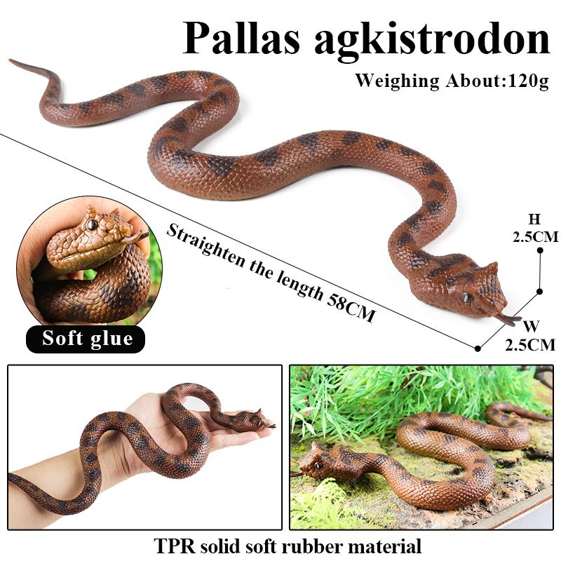 Oenux Forest Savage Snakes Animals TPR Rattlesnake Python Cobra Action Figures Lifelike Model Education Kids Toy Gift Prank toy