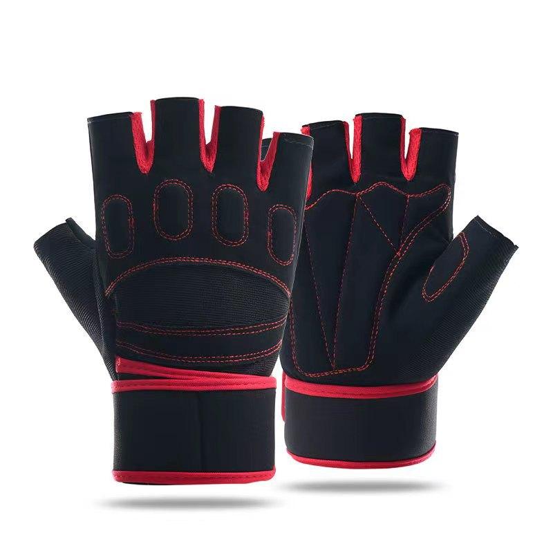 Fitnesshandschuhe für Männer und Frauen Halbfinger Handgelenkschützer Rutschfest Verschleißfest Riemen für Anti-Blasenbildung