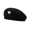 Elegant Cotton Heartpatterned Beret For Women Fashionable Accessory Fall For