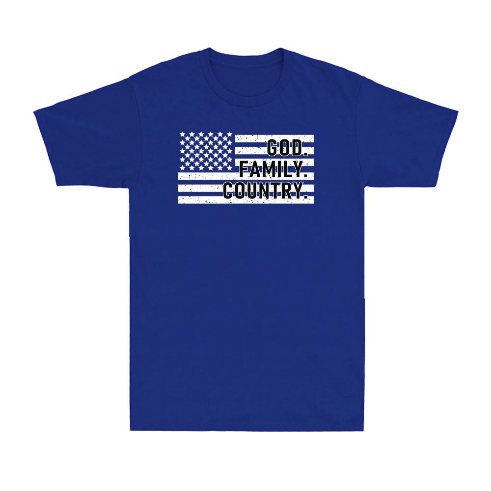 God Family Country with Patriotic American Flag Distressed Vintage Unisex's T-Shirt