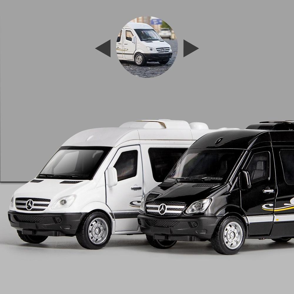 1:32 Sprinter Rv Toys Car Model Alloy Diecast Vehicles Pull Back With Light Mpv Van Miniature Models For Boy Gifts