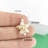 1pc Ceramics Pendant Charm Fish Heart Flower Conch Star Fruits Necklace Stainless Steel Geometric Imitation Pearl