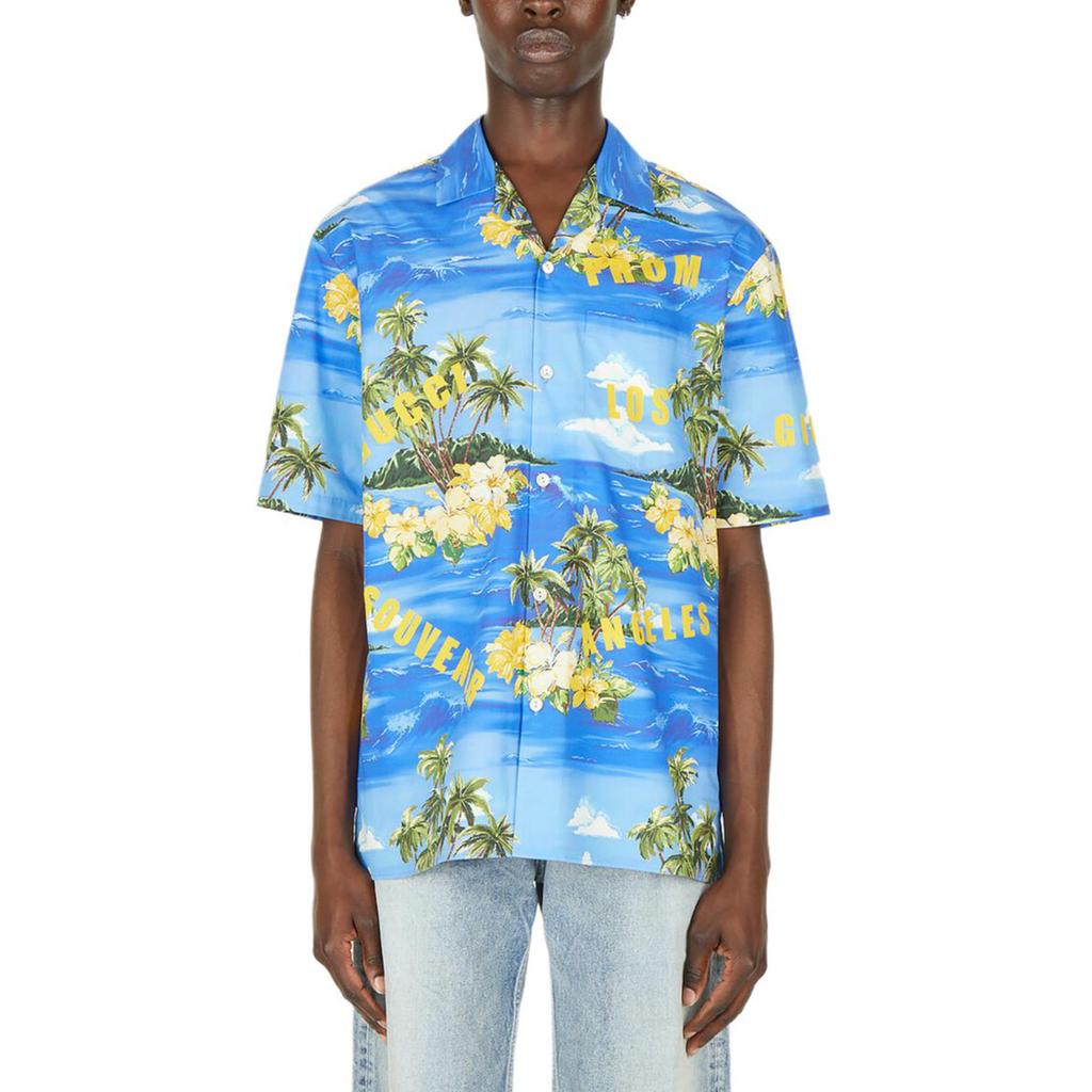 Gucci Printed Cotton Poplin Bowling Shirt 694124-ZAJSR-4464