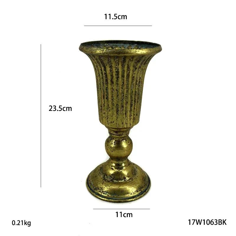 Europejski Styl Żelazny Wazon Hol Wejściowy Kompozycja Kwiatowa Na Biurko w Salonie Dekoracja Klasyczny Ozdoba na Przyjęcie Świąteczne