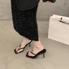Summer Women High-heel Slippers 2026 Elegant Outdoor Square Toe High Heels Fashion Thin Heel Outdoor Ladies Flip Flops Slippers