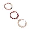 3PCS Adjustable Round Bead Ring Finger Jewelry Opening Ring Elegant Colorful Beads Ring  Girl