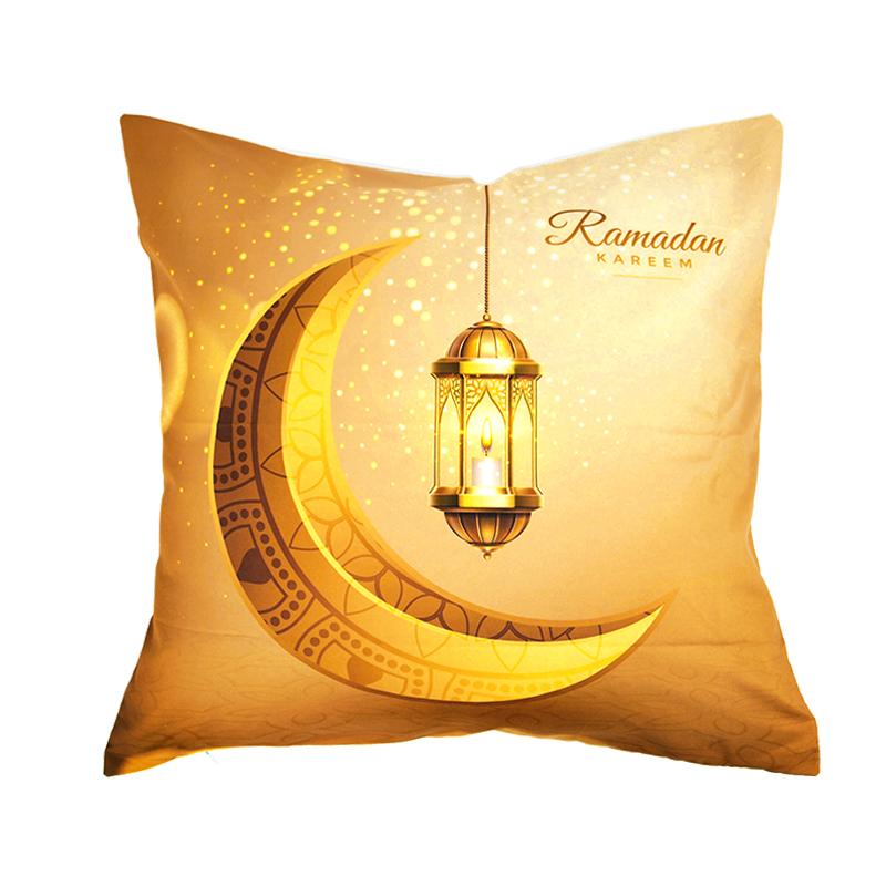 Home Decor Ramadan-themed Moon & Lantern Printed Pillowcases Pattern Cushion Cover Suitable for Sofa Bedroom Car Pillow Cover
