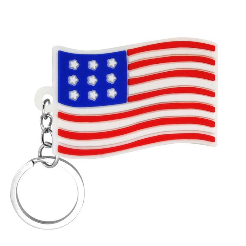 Keychain with National Flag Pendant & Star-Spangled Banner, Small Gift Bag for Car, Personalized Print