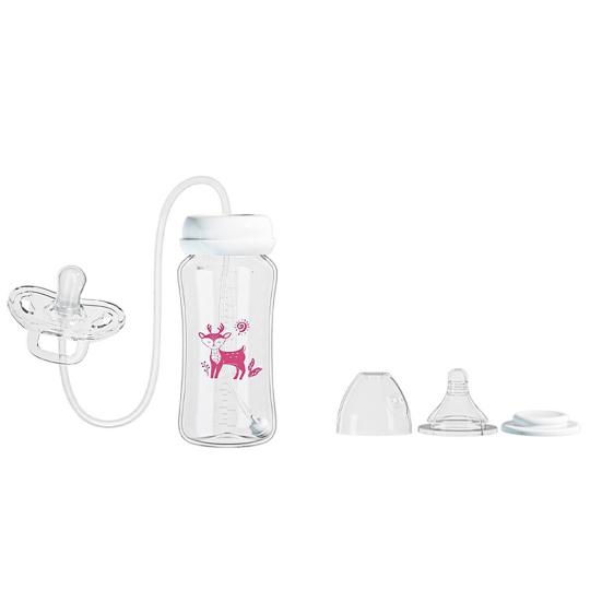 Safe Baby Bottle with Leakproof Nipple Straw Anti-Colic Venting Baby Bottle 300ml Wide-Neck PP Feeding Bottle for Infants Portable Travel Essential 300ML