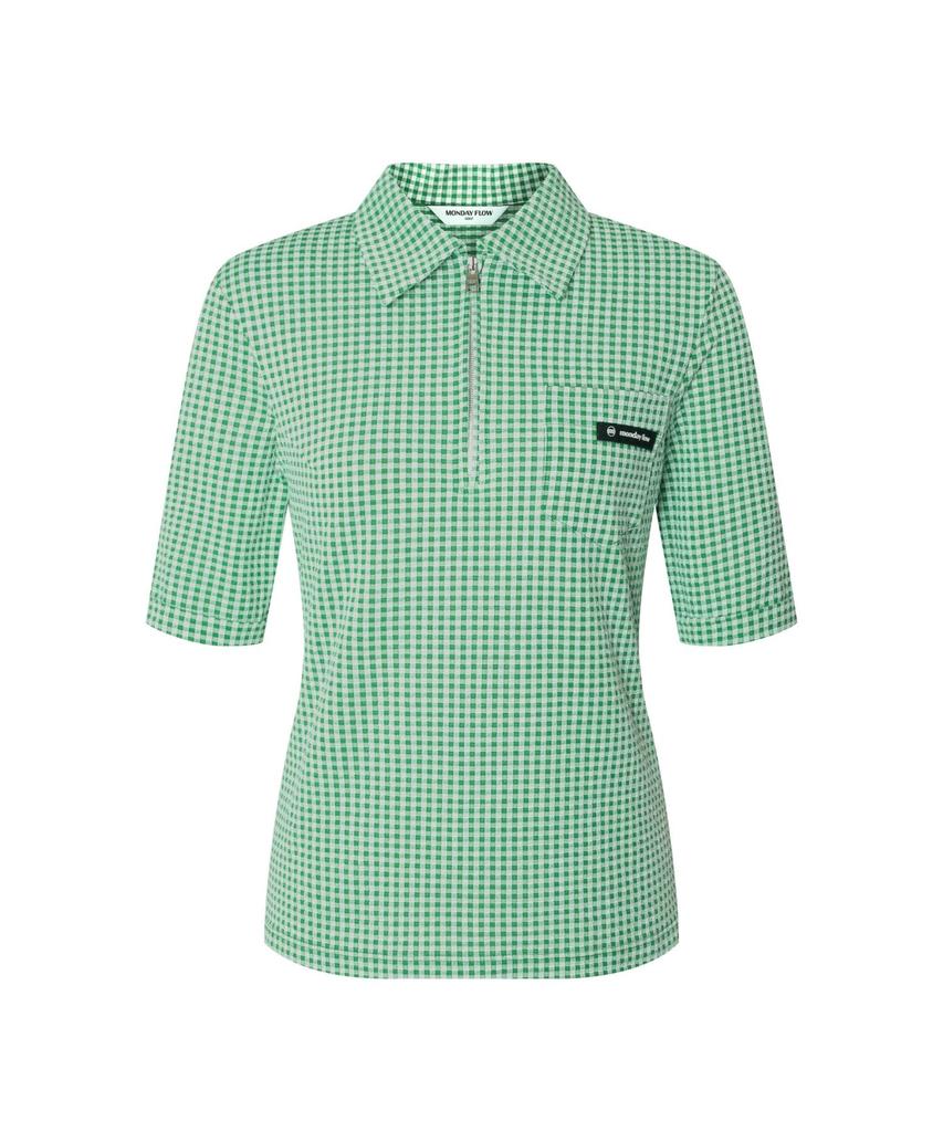 MONDAYFLOW Coolmax Seersucker Top_Green