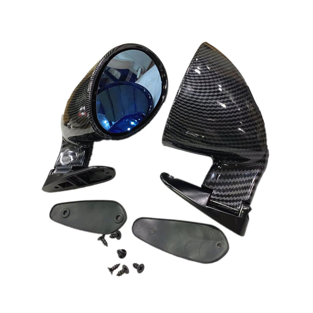 2x Car Side Mirrors Rearview Mirrors Vintage Style Carbon Fiber Color Universal