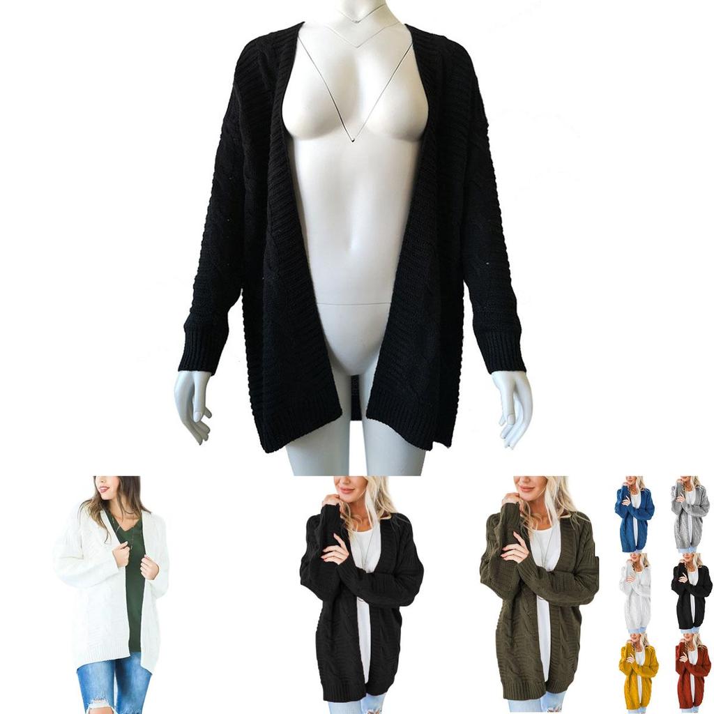 Elegant Women Cardigan Sleeve With Loose Long Fashionable Casual Knitted Sweater