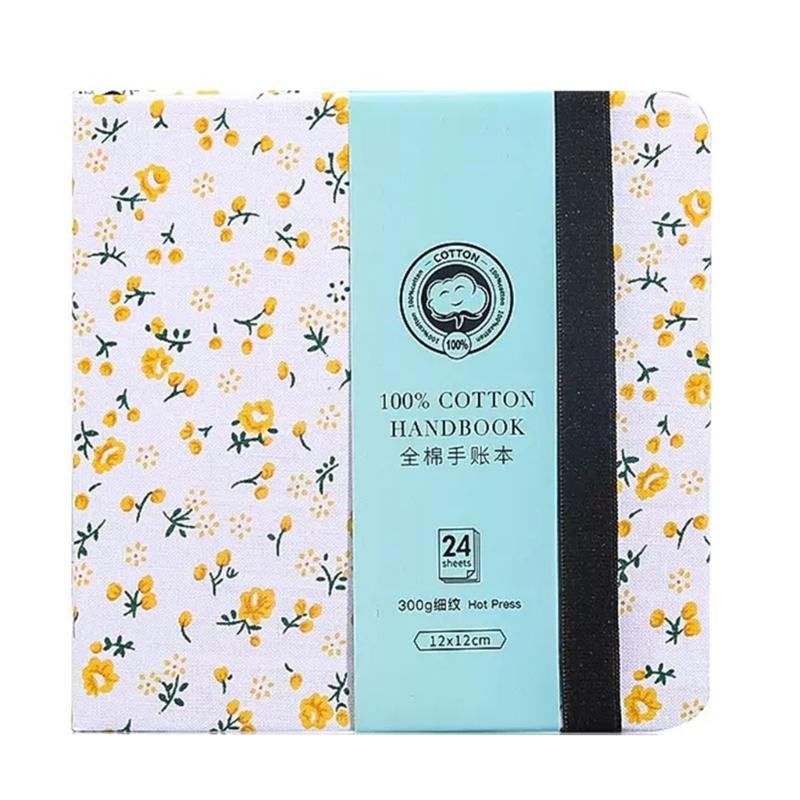 Square Watercolor Journal 24 Sheets Cotton Paper Watercolor Paper Notebooks 4.7x4.7Inch for Artists Student Sketching