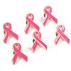 Set Of 10 Ribbon Lapel Pins Handmade Breast Cancers Awareness Badge Alloy Brooch for Students Employees and Volunteers