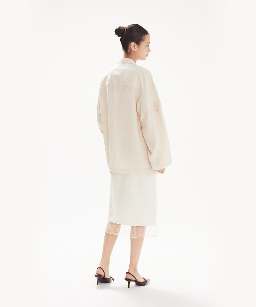 LEINJI Linen Two-Way Jacket (Beige)