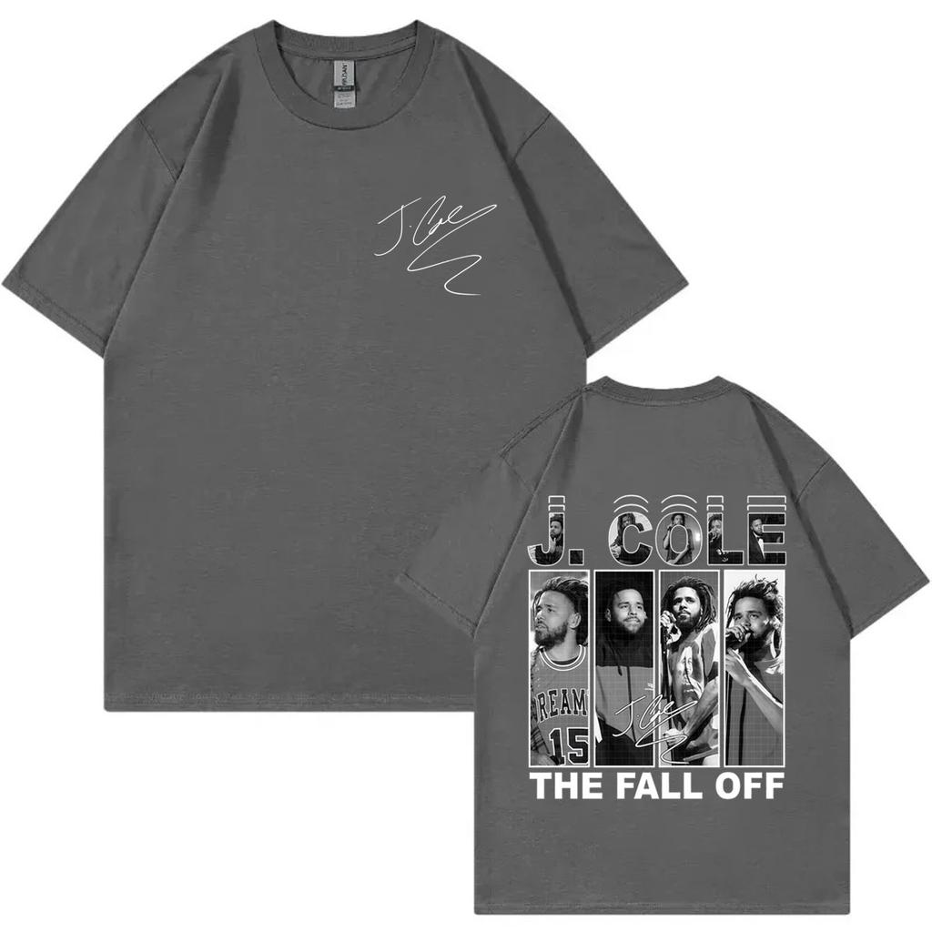 Rapper J Cole The Fall Off Tour 2026 Graphic T Shirts Mens Hip Hop Vintage Short Sleeve Tshirts Casual Fashion Loose Tshirt
