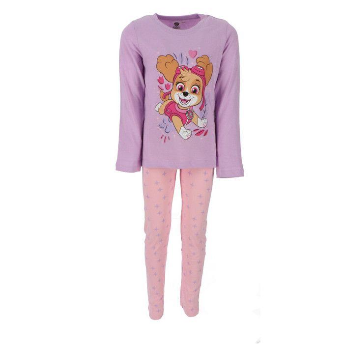 Pyjama Pat Patrouille enfant fille violet et rose 100% coton - - Violet