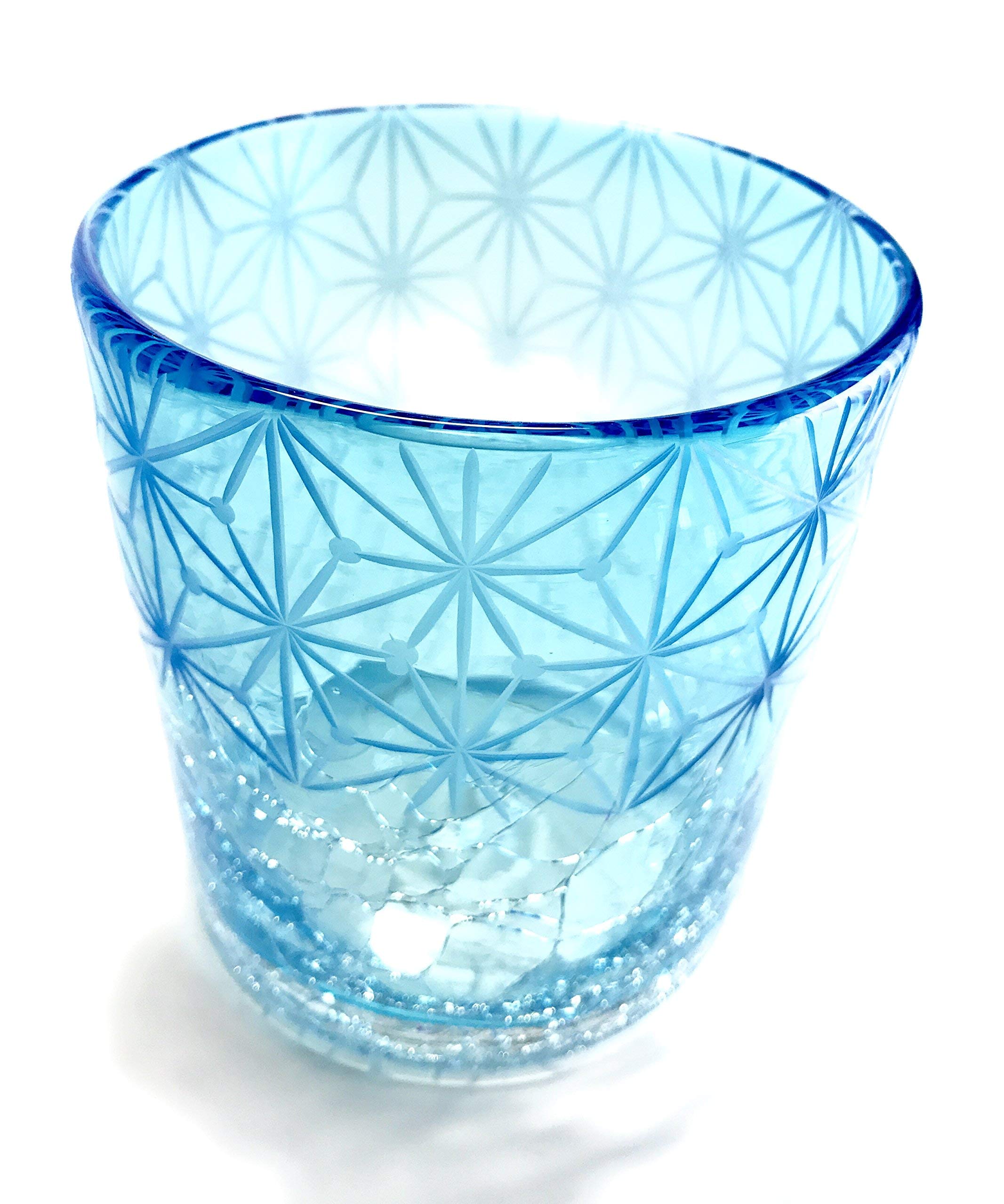 

Ryukyu Glass x Tokyo Kiriko Rock Glass Chiyogami Sky (Hana Kiriko)
