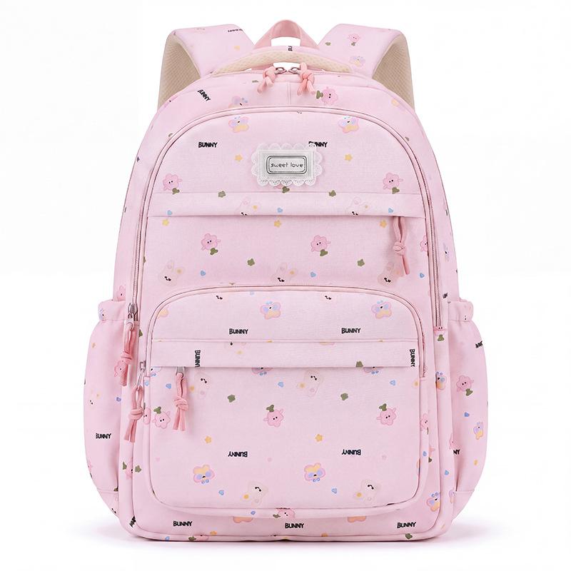 Soft Floral Children's Crossbody Bag for Girls - Large Capacity Backpack for Primary School Students