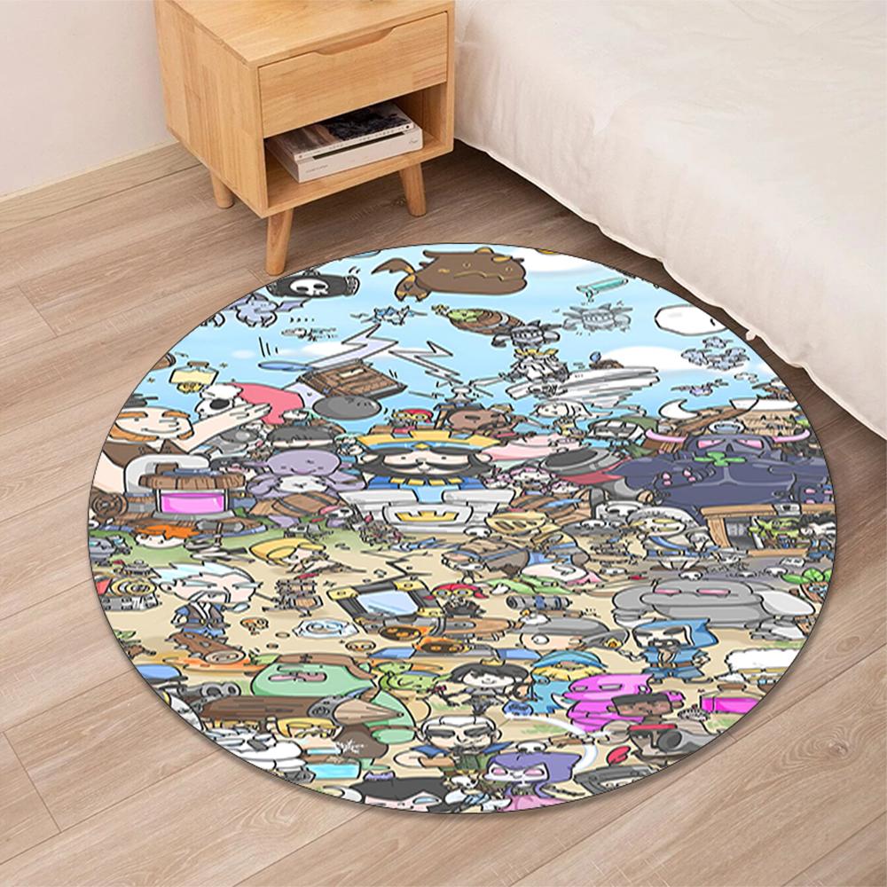 Clash Royale Printed Round Rug Carpet Chair Rug Area Rug Entryway Doormats,for Office Chair Living Room Bedroom Kitchen Room.
