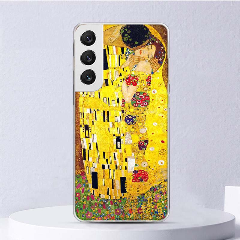Custodia Morbida Design Il Bacio di Gustav Klimt Per Samsung Galaxy S22 S21 Ultra S20 FE S10 Plus Copertura Telefono S9 S8 + S10E S7 Edge S6 Funda
