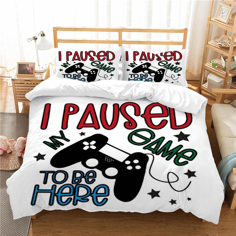 

Комплект постельного белья с принтом геймпада, покрывала, наволочка, пододеяльник, домашний декор, постельная одежда EU Single 135x200cm