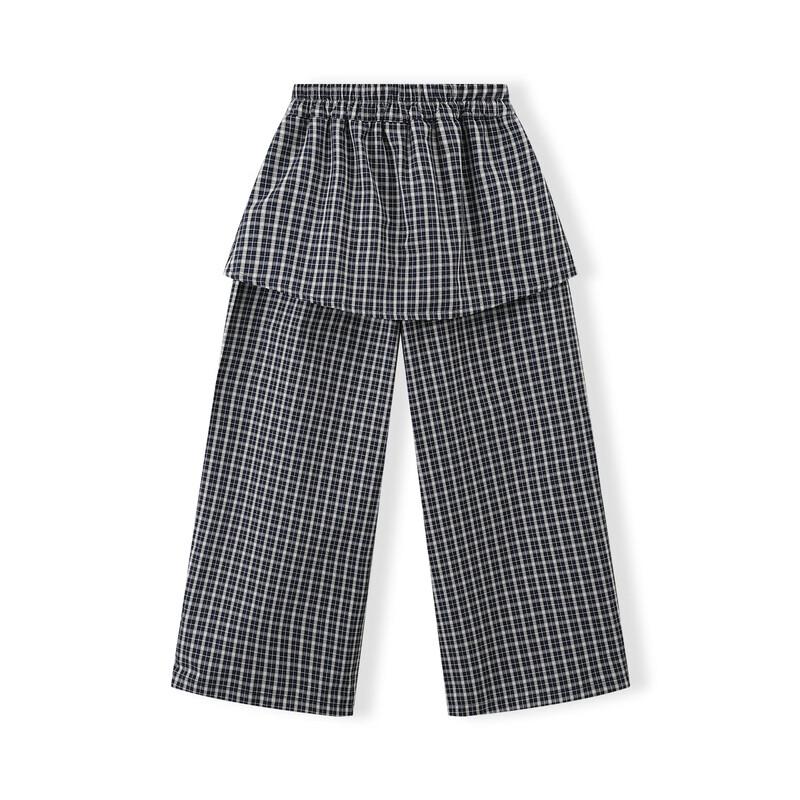 Montagut Girls' Summer Plaid Straight Casual Pants