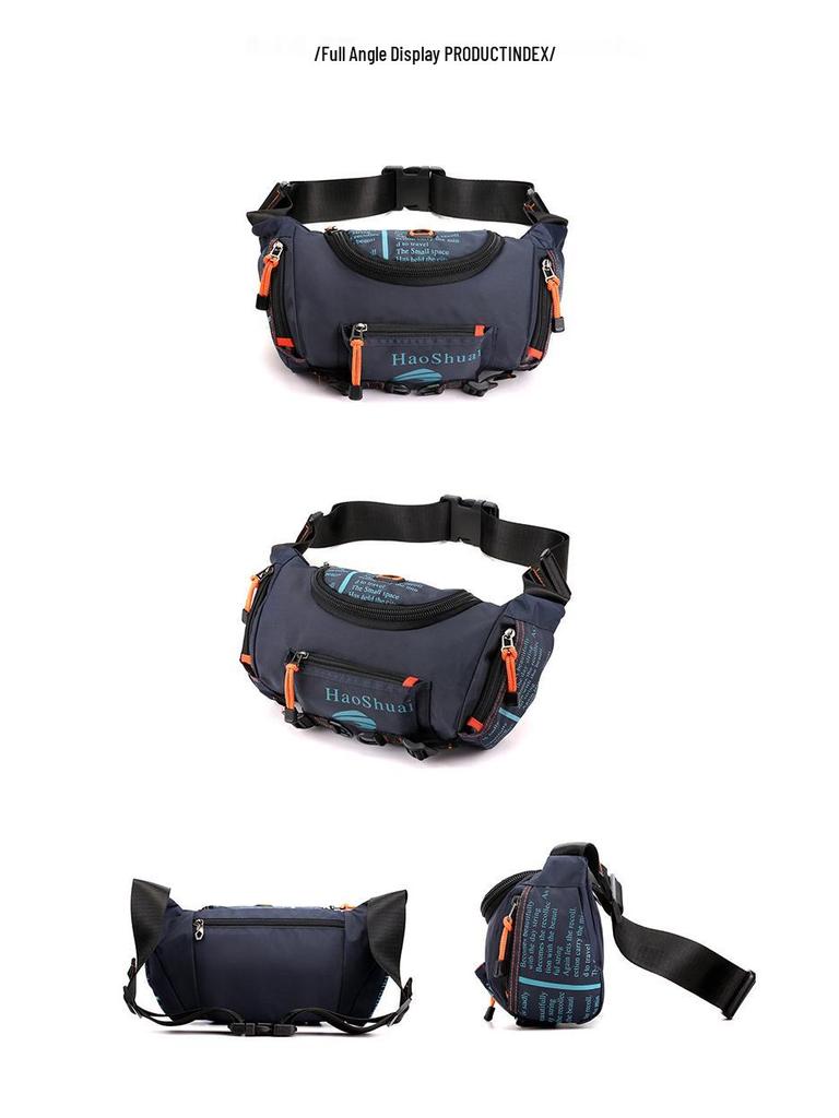 Men's Multifunctional Waterproof Outdoor Waist Bag: Single Shoulder, Crossbody, and Chest Bag for Cycling and Mountaineering with Large Capacity.