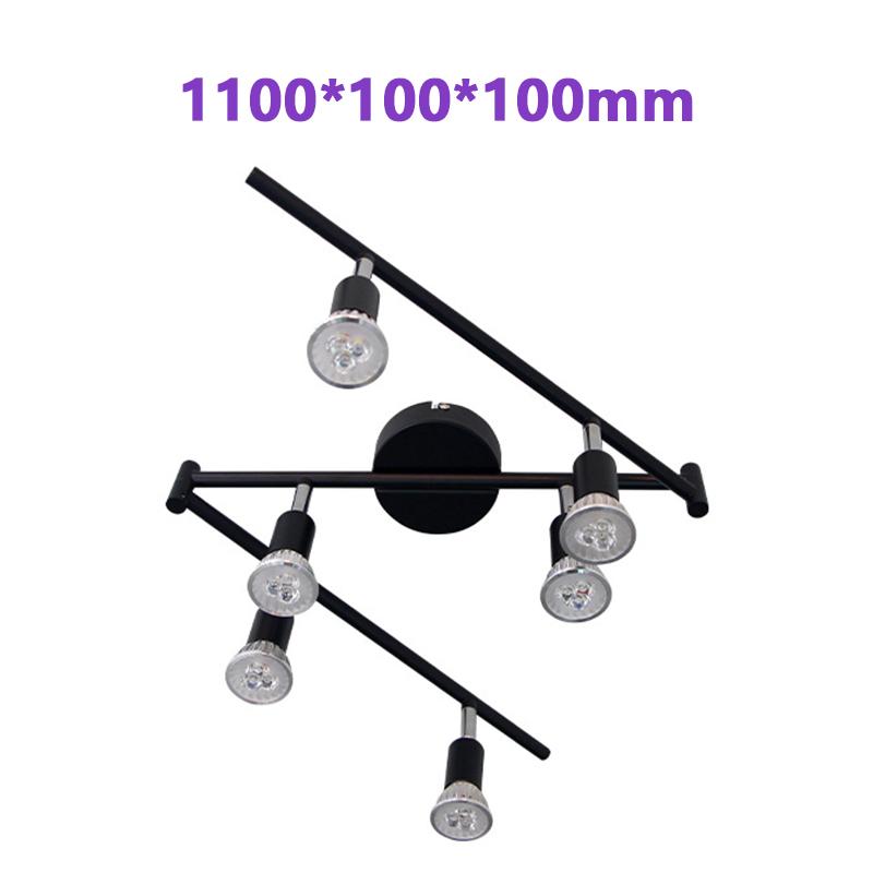 6 Head LED Ceiling Light GU10 Rotatable Angle Adjustable Lamp Black for Living Room Bedroom AC90-260v Spot Lighting