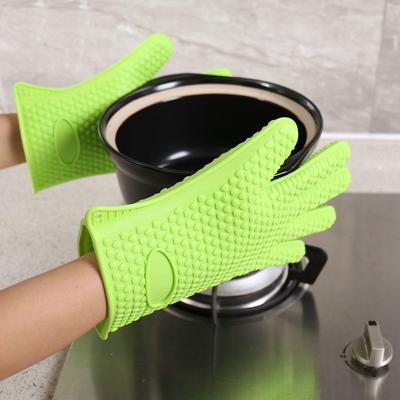 Grade Heat Resistant Thick Silicone Kitchen Oven Glove Cooking BBQ Grill Glove Oven Baking Gloves