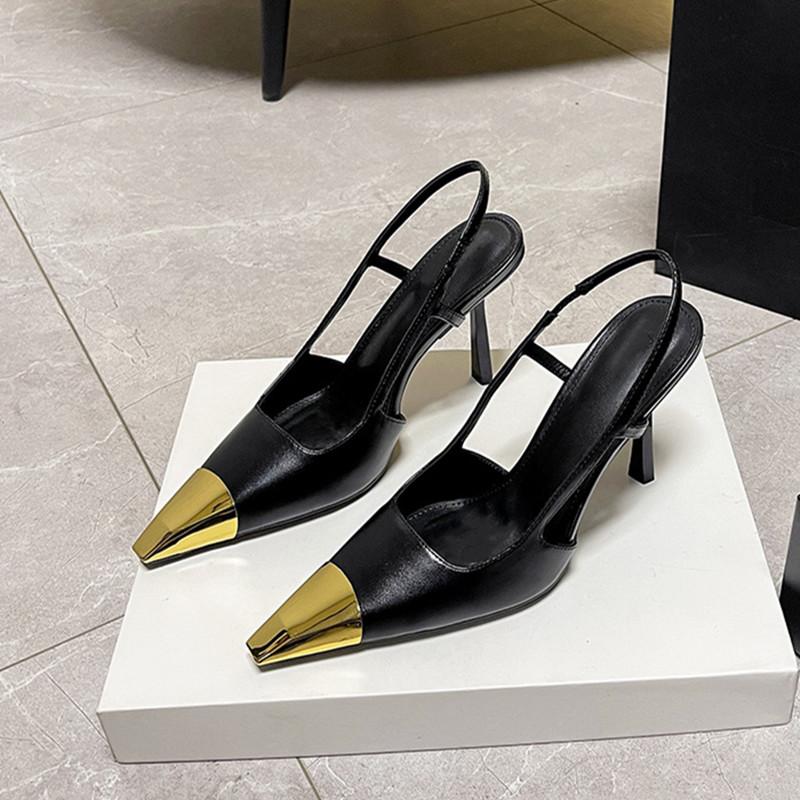 

Fashion Star style Patent Leather Women Pumps Fashion Metal square toe High Heels Office Lady Shoes Spring Summer Slingback Female shoes 35