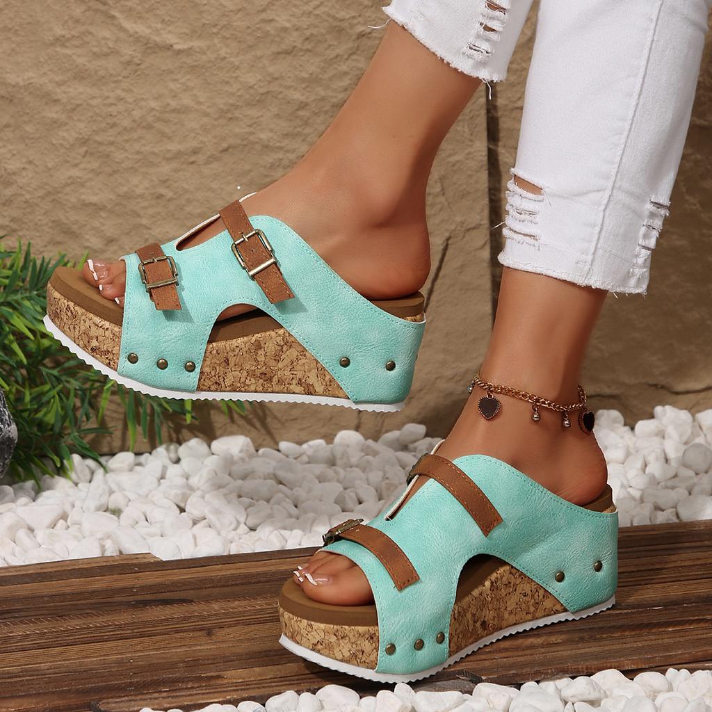 Shoes for Women Summer Fashion Comfortable Slip On Plus Size 36-43 Platform Wedges Non-slip Slippers Sandalias De Mujer 2025