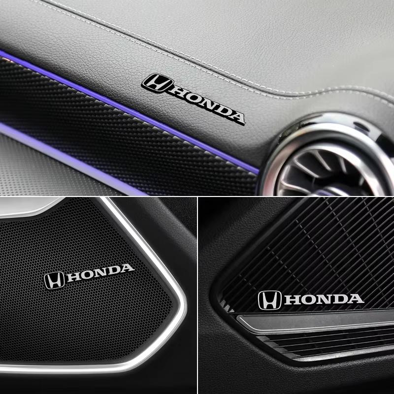 CKU5 Car Audio Decorate 3D Aluminum Badge Emblem Sticker for Honda Civic Accord City Fit Mugen Vezel CR-V Pilot HR-V Envix Odyssey