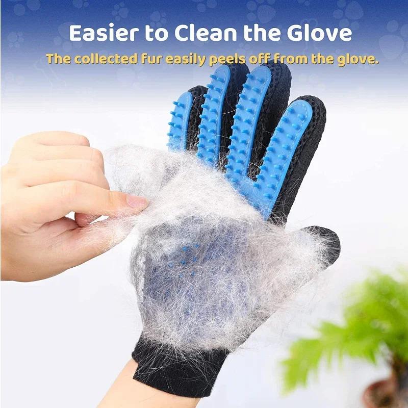 Professional Pet Grooming Glove 2 in 1 Deshedding Brush and Bath Massager for Dogs Cats Rabbits Gentle Hair Remover DeMatting