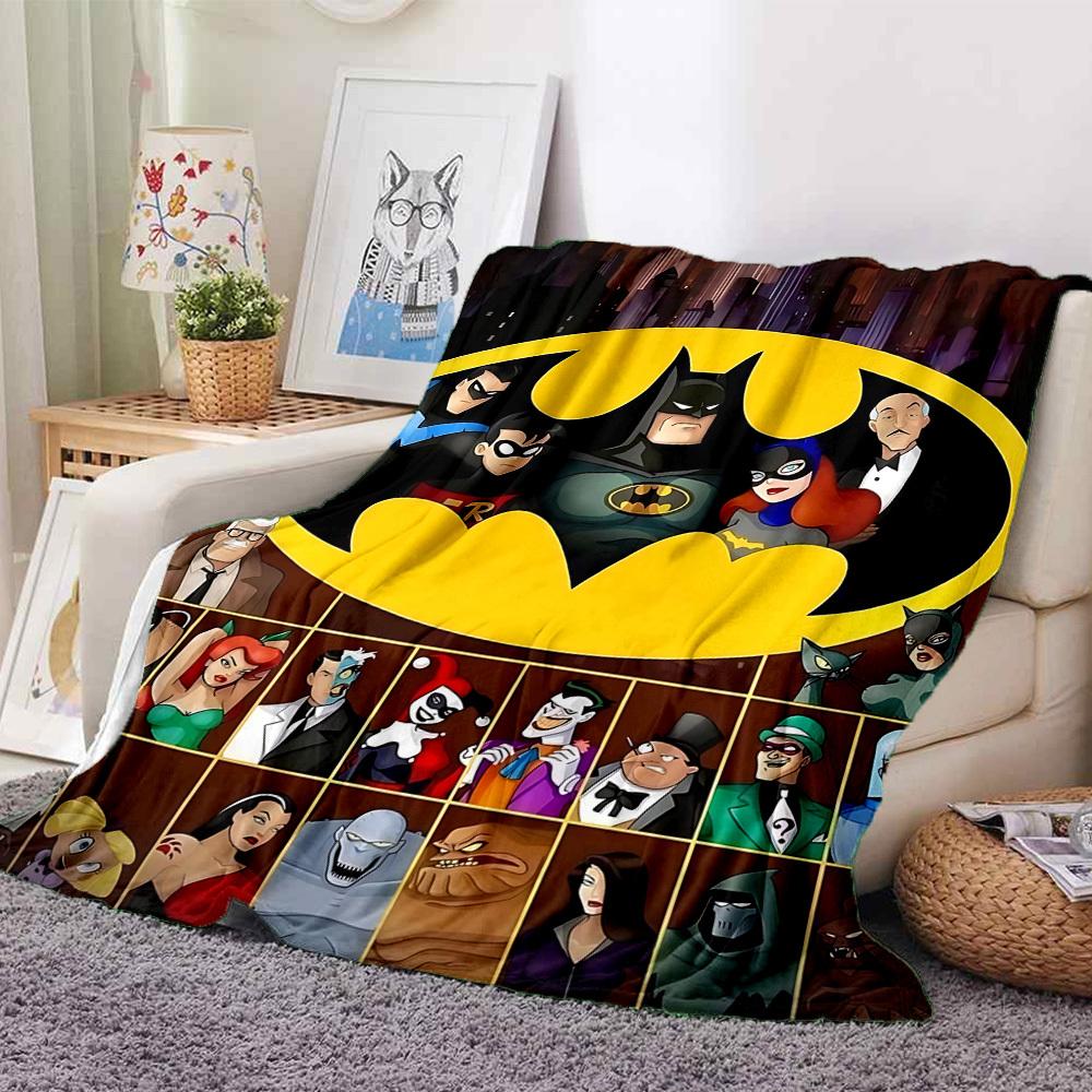 1pc Batman Flannel Throw Blanket - Lightweight Soft Warm All-Season Blanket for Sofa, Bed, Travel, Camping  L1029195
