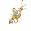 Pearl Star River Necklace Versatile High-end Light Luxury Collarbone Chain Moon Star Micro Inlaid Jewelry