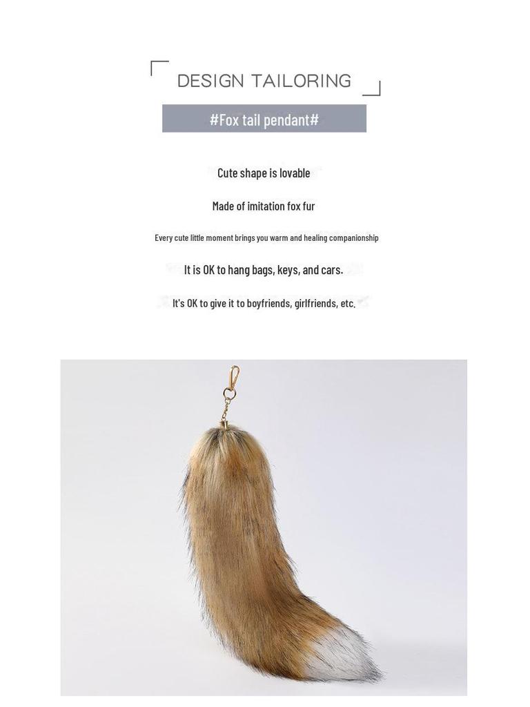 Faux Fur Fox Tail Bag Charm - Schoolbag & Car Keychain Accessory