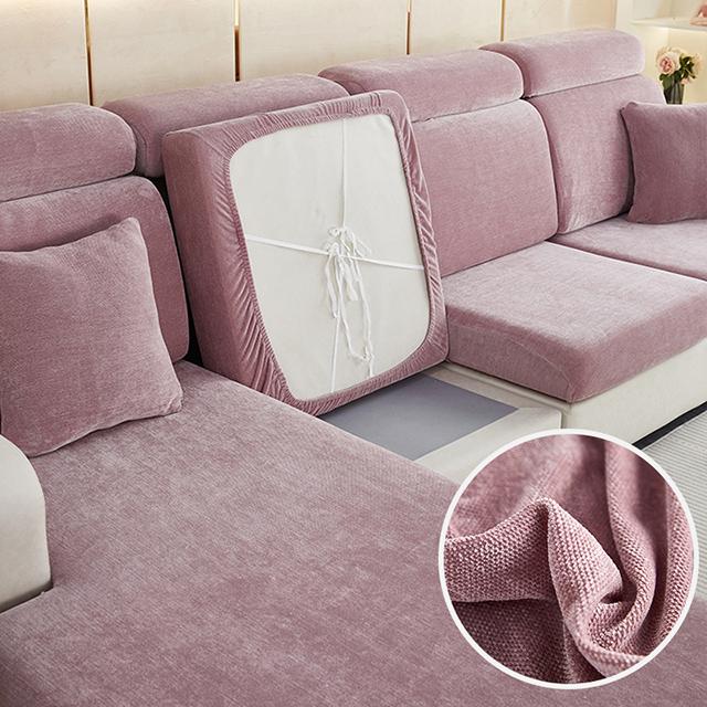 New Thick Elastic Sofa Seat Cushion Covers Solid Color Sofa Cover For Living Room Removable L Shape Armchair Couch Slipcovers