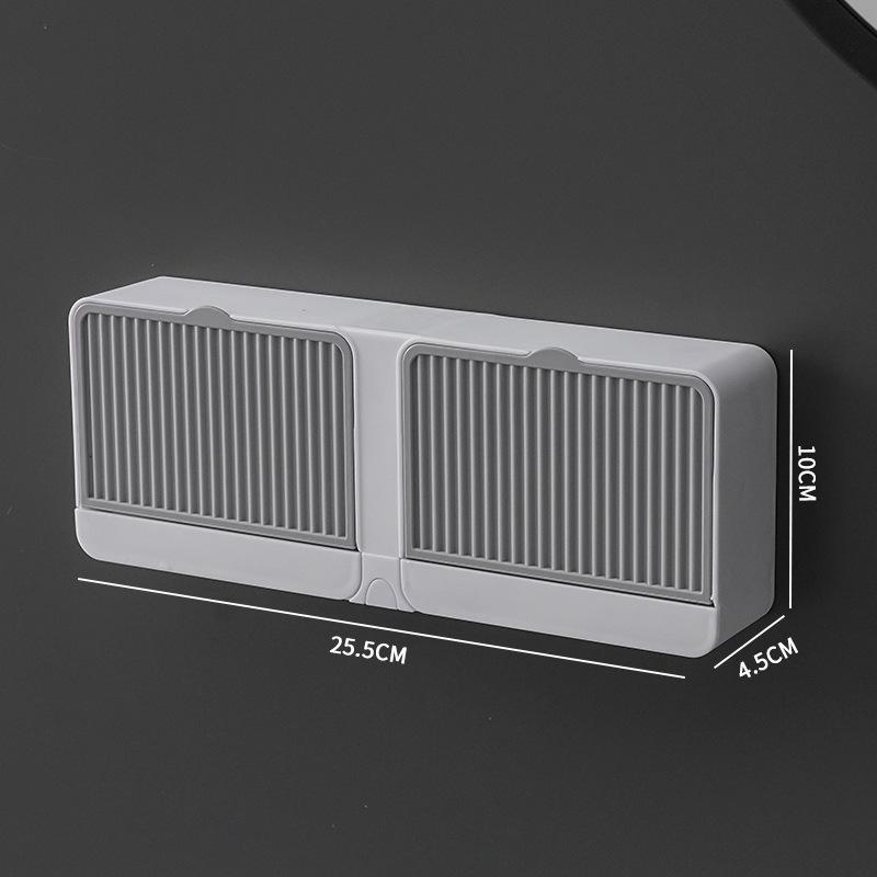 

Креативная настенная мыльница без отверстий с крышкой-сушилкой, двойной решеткой, настенный держатель для мыла, мыльница для ванной комнаты